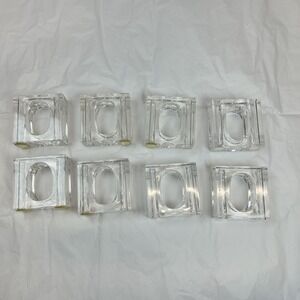 Vintage Crest Taiwan Mid-century Modern Lucite Acrylic Square‎ Napkin Rings - 8